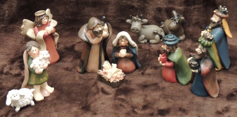 Resin Nativity with Felt Box