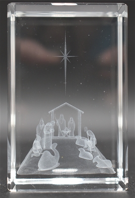 Laser Engraved Crystal Cube