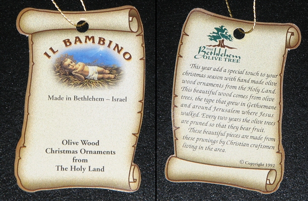 Tags from Olive Wood Nativity